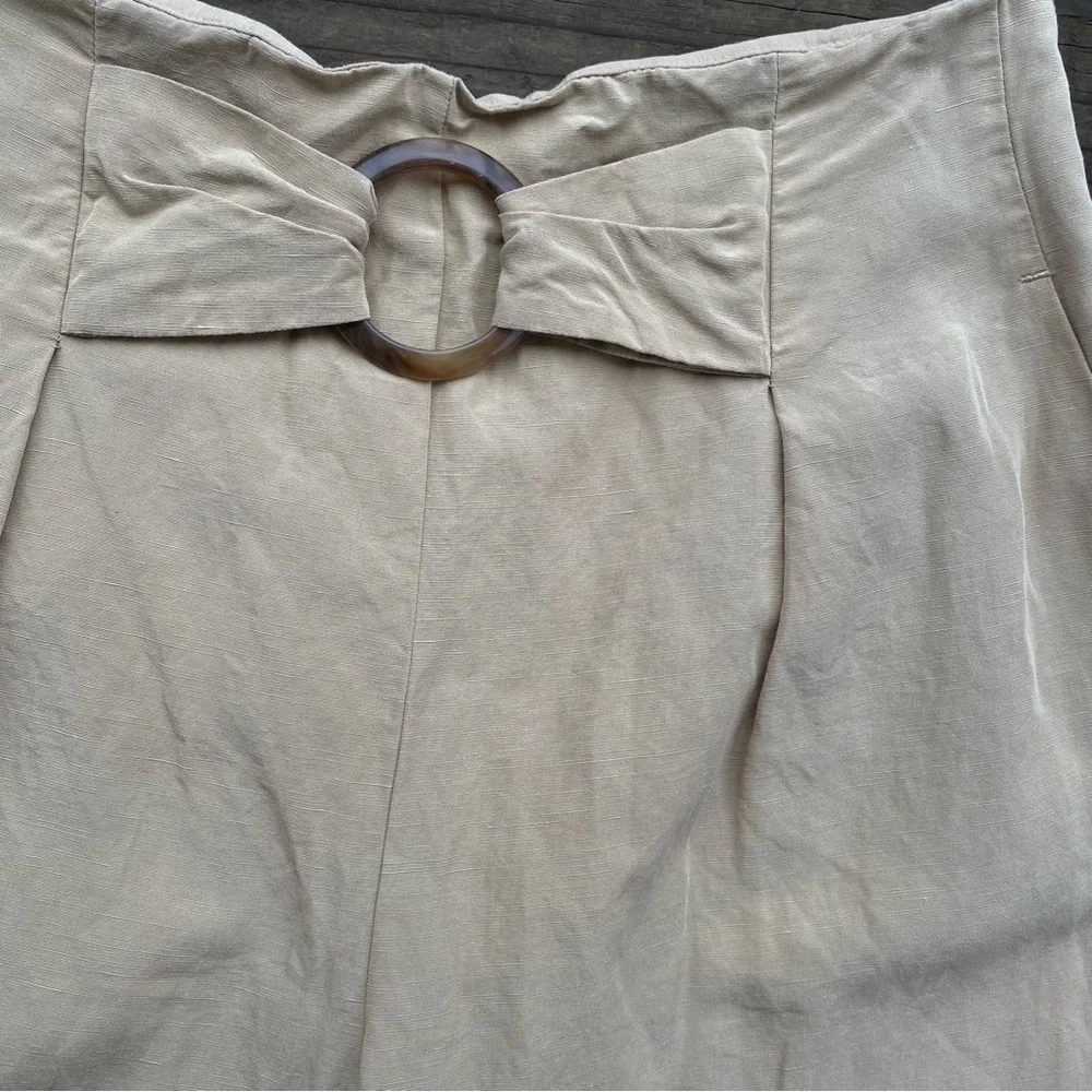 Zara lyocel linen blend wide leg high waisted loose flowy pants